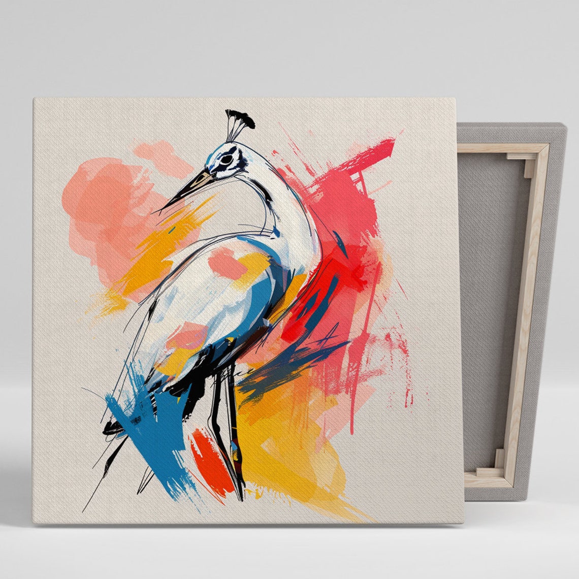Abstract Peacock Splash Art Vibrant Brushstroke Colorful Poster