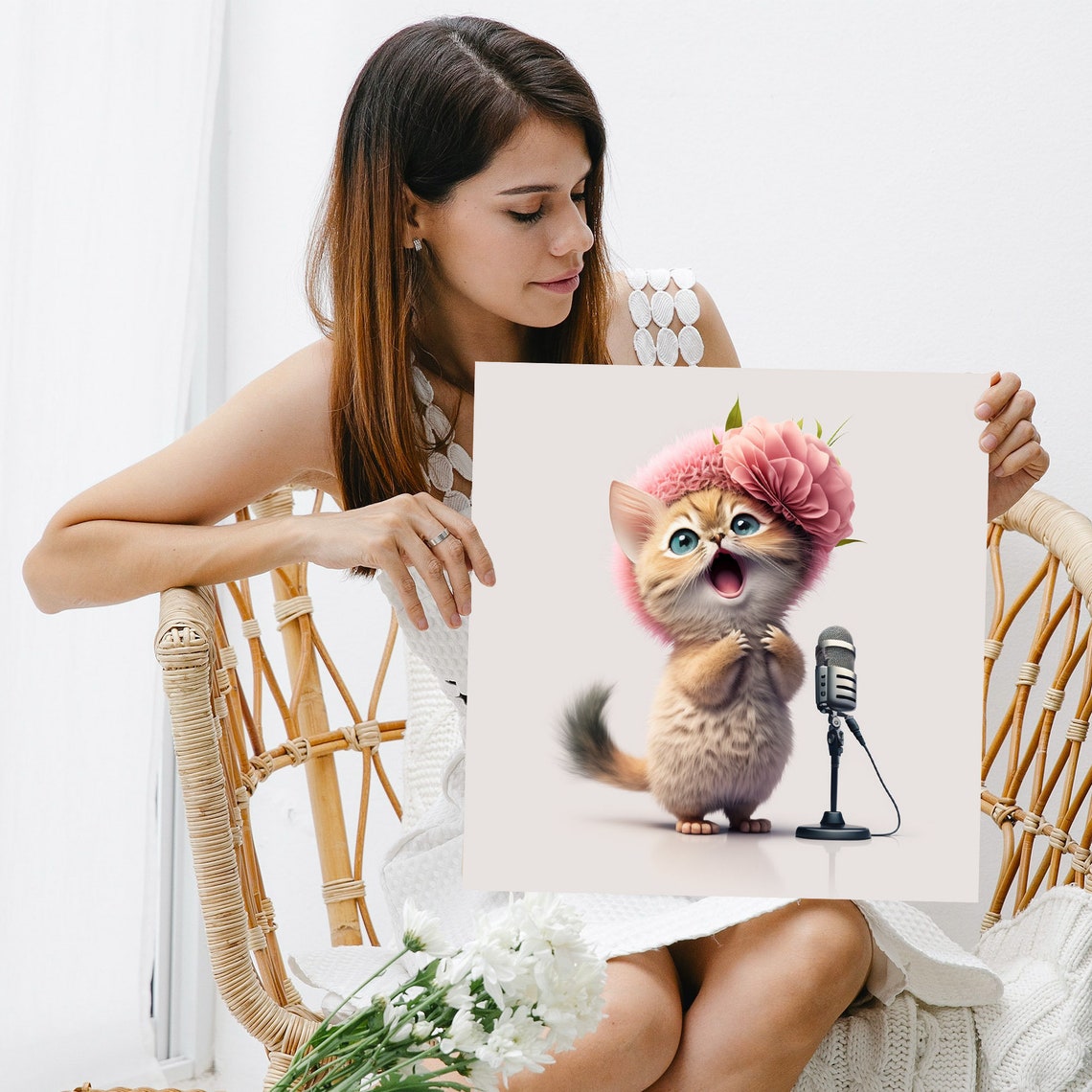 Cute Cat Wall Art Or Poster Home Decor Cat Wall Art Animal Wall Decor Cute Wall Art Feline Wall Decor - Image 3
