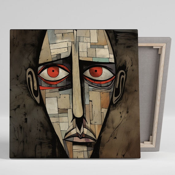 Abstract Face Wall Art Or Poster Modern Wall Decor Contemporary Design Unique Wall Art Whimsical Wall Art Face Wall Hanging