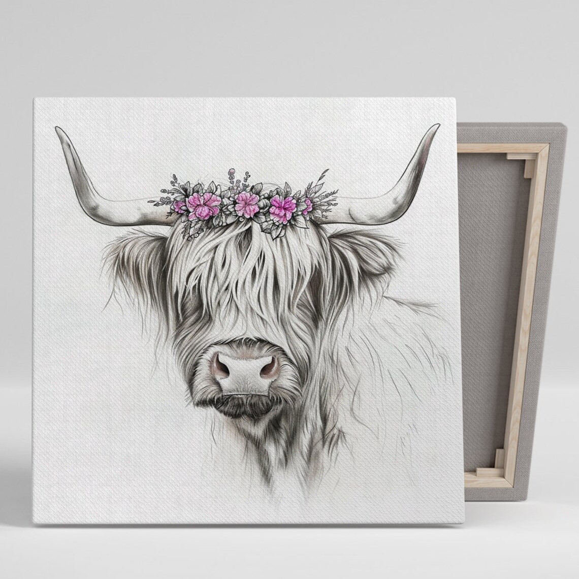 Highland Cow Rustic Bohemian Decor Art Print