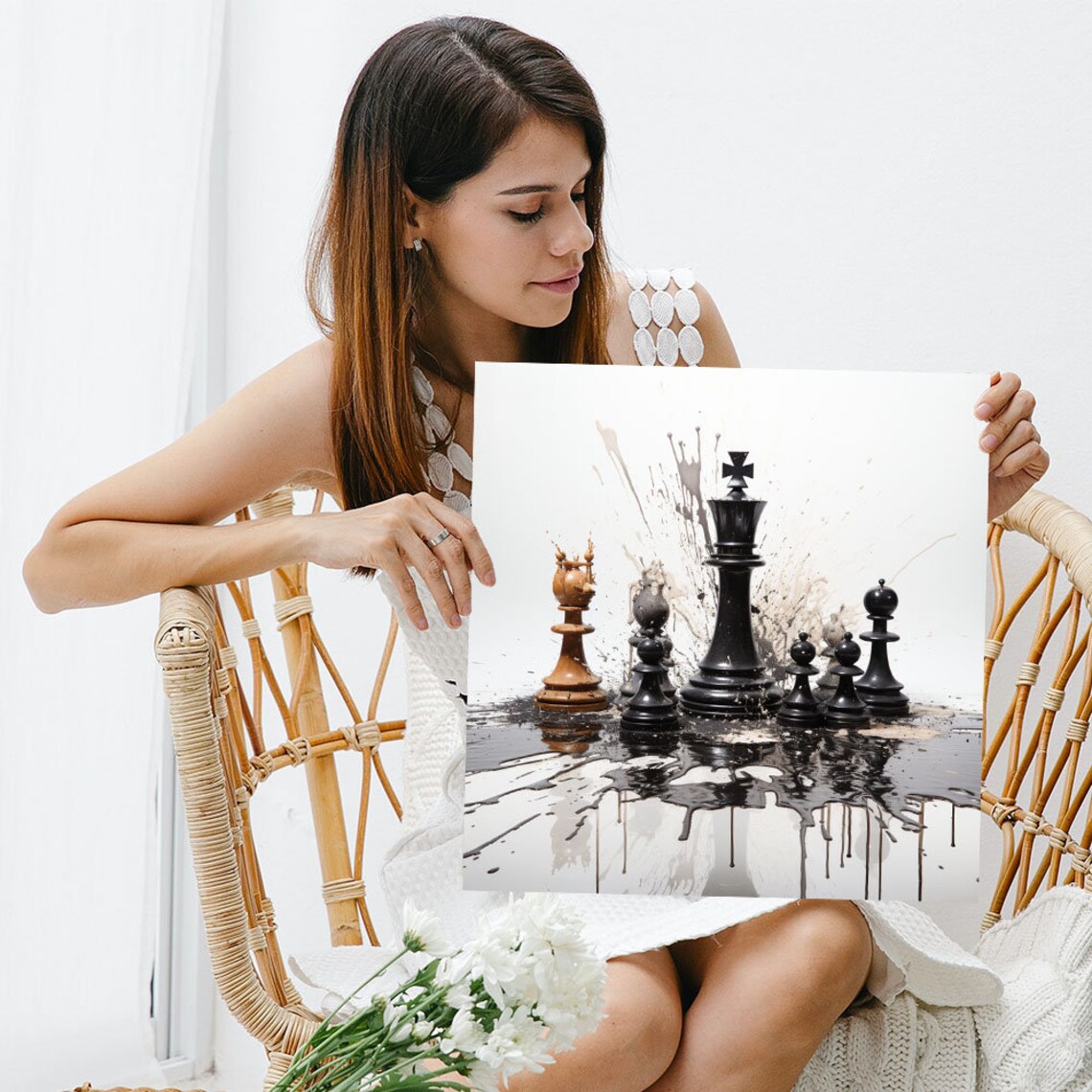 Abstract Chess Minimalist Art Print, Bedroom Decor - Image 5