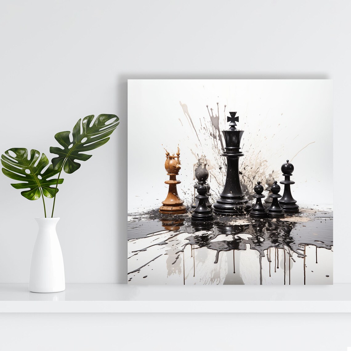 Abstract Chess Minimalist Art Print, Bedroom Decor - Image 3