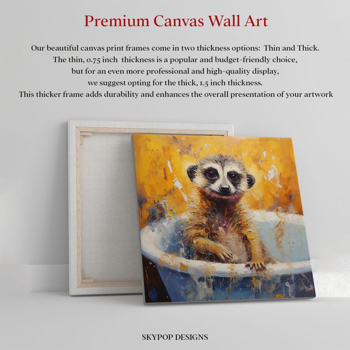 Meerkat In Bathtub Bathroom Wall Art Poster Print - Image 4