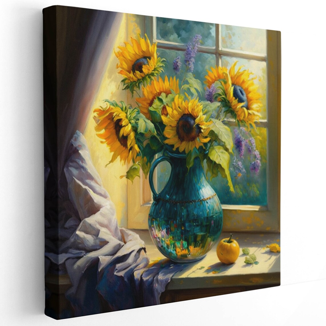 Watercolor Sunflower Botanical Home Decor Art Print - Image 2