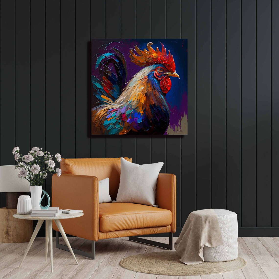 Rooster Farmhouse Art Print, Rustic Home Decor - Image 2