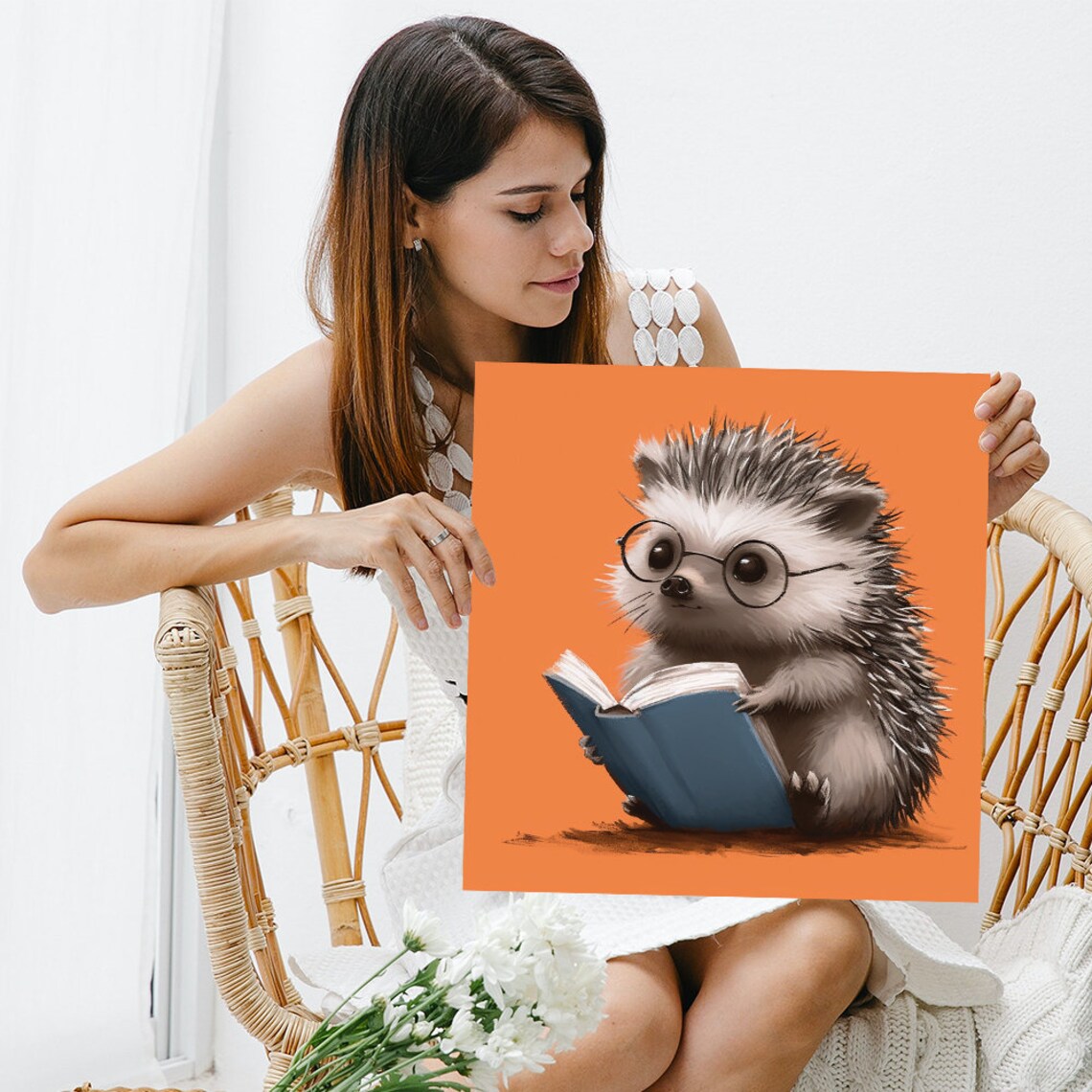 Hedgehog Whimsical Contemporary Art Print, Childrens Room - Image 3