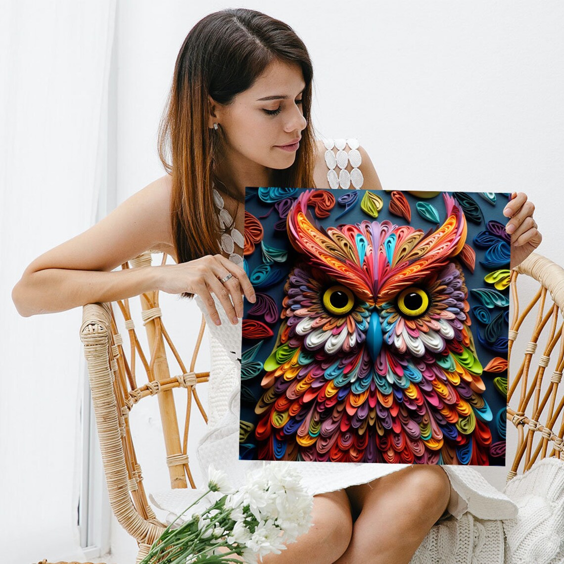 Owl Wall Art Print, Living Room or Office Decor - Image 3