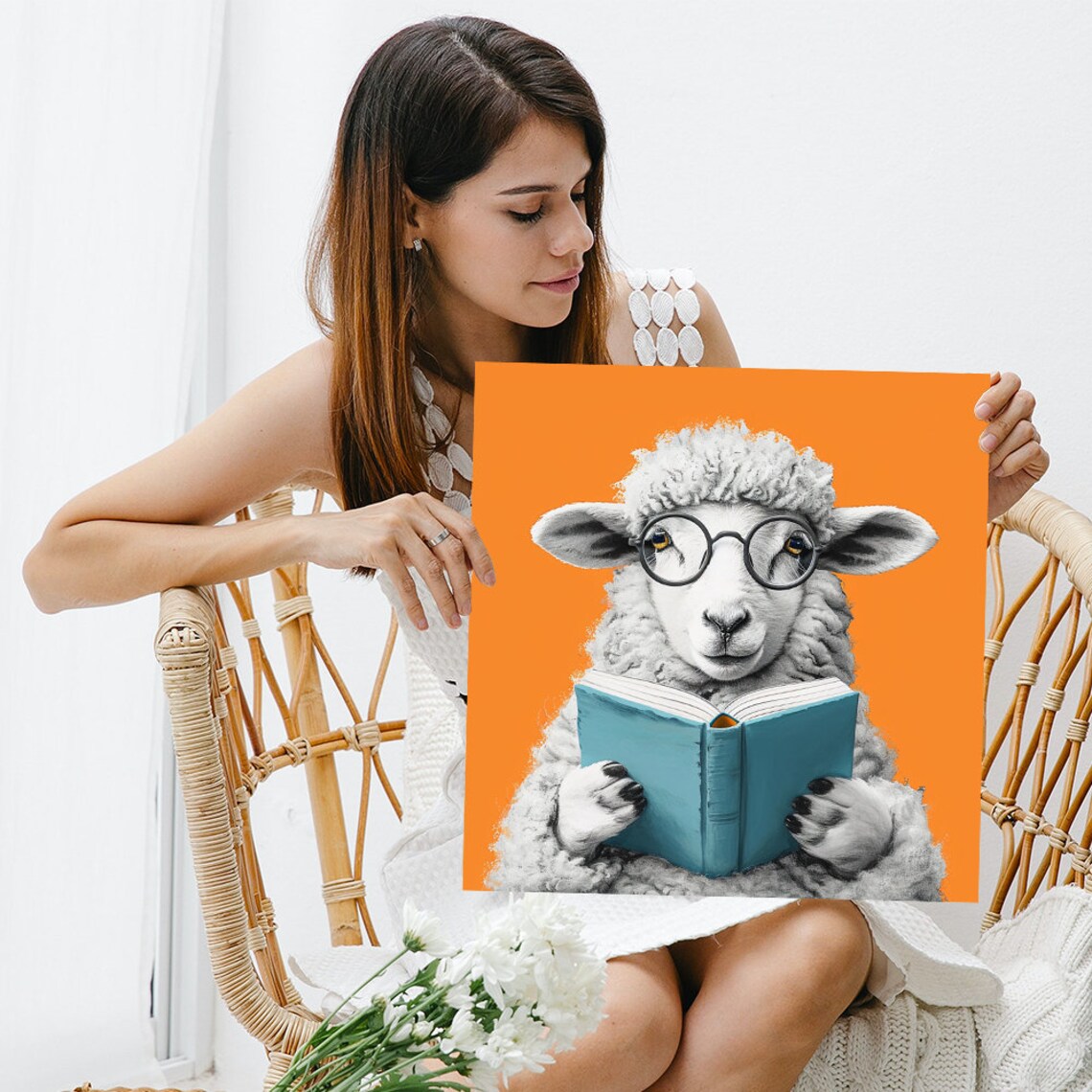 Sheep Whimsical Animal Poster, Contemporary Print - Image 3