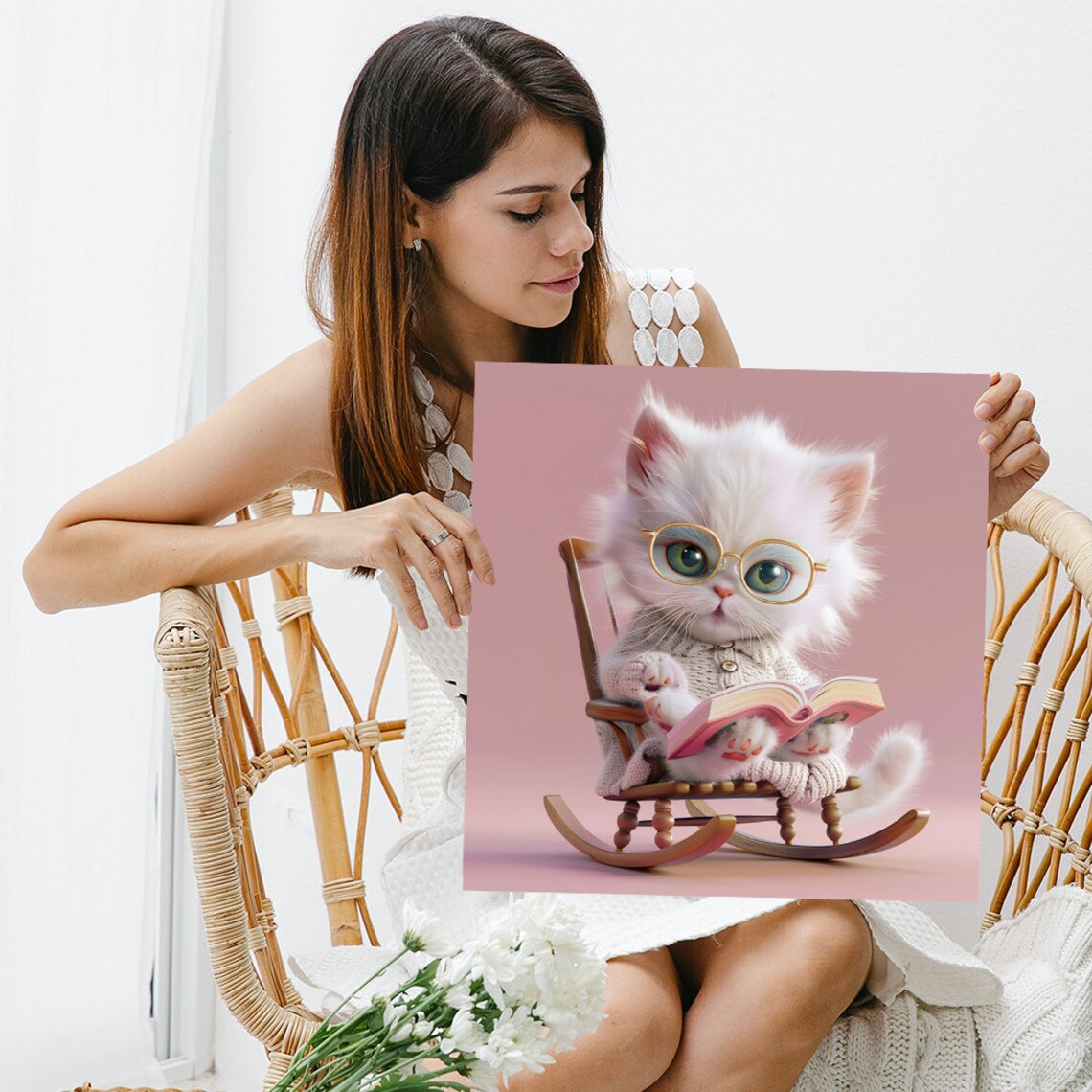 Kitten Art Print, Whimsical Contemporary Decor - Image 3