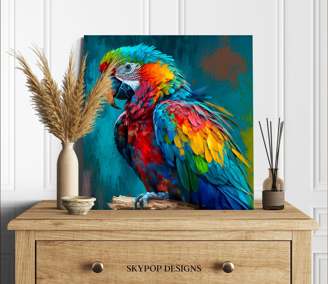 Parrot Art Poster, Living Room Wall Decor Gift - Image 2