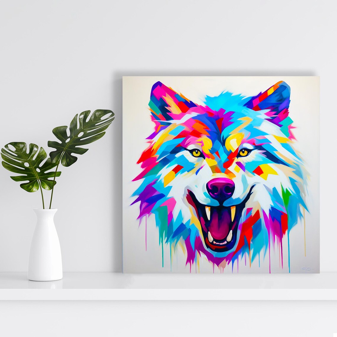 Wolf Spirit Pop Art Poster, Bohemian Wall Decor - Image 2