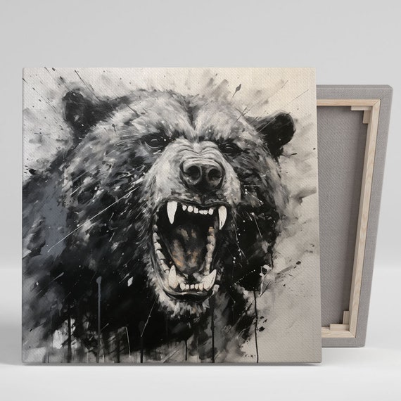 Bear Wildlife Wall Art Print, Living Room Decor