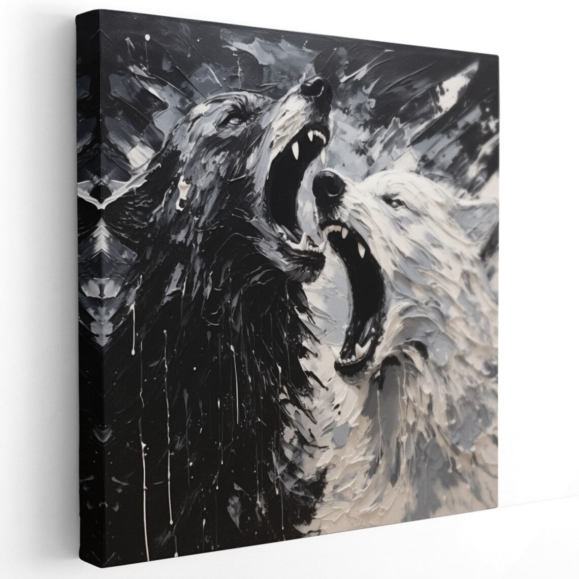 Howling Wolf Art Print, Modern Wildlife Decor - Image 2
