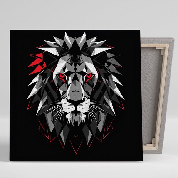 Geometric Lion Royalty, Modern Animal Art Print