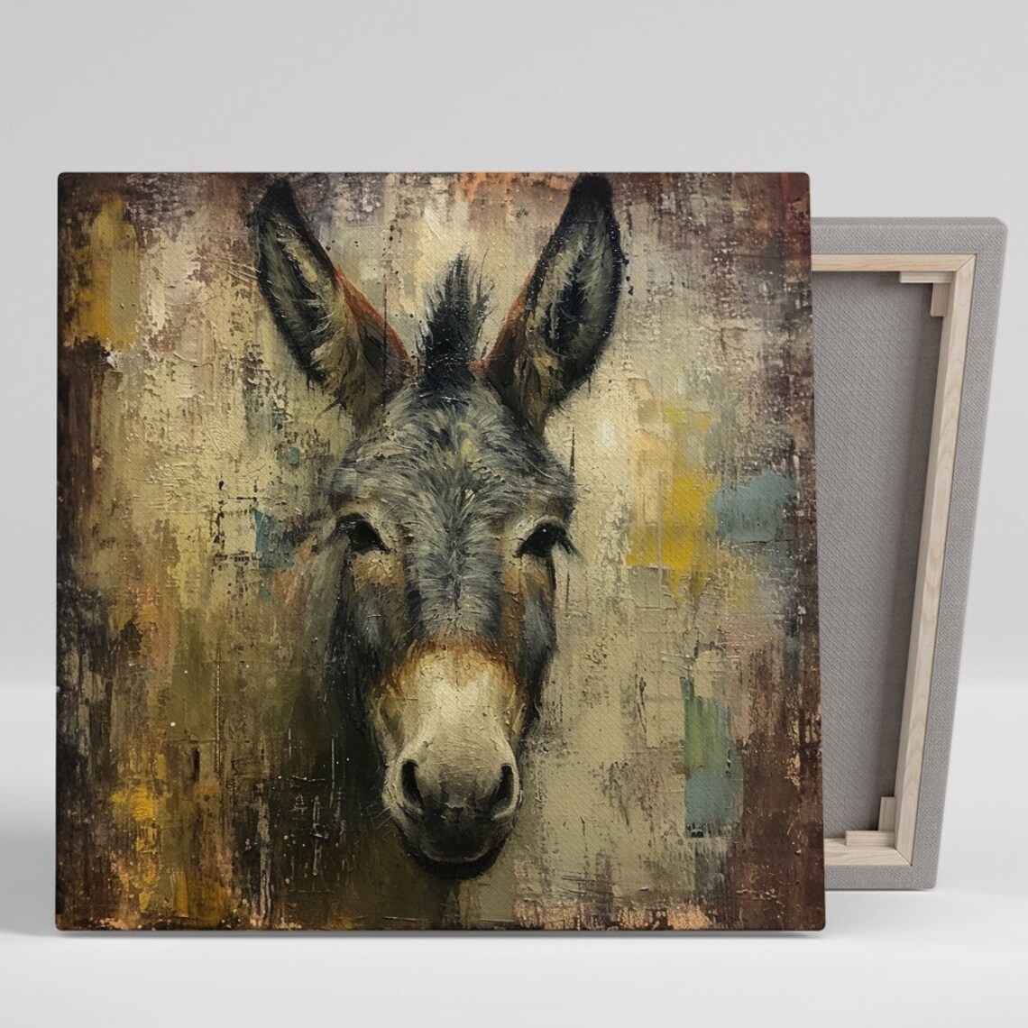 Soulful Donkey Portrait, Farmhouse Wall Art Print