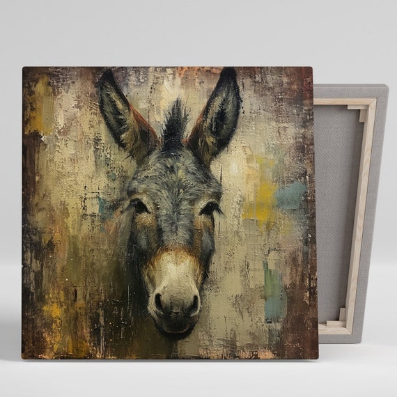 Soulful Donkey Portrait, Farmhouse Wall Art Print