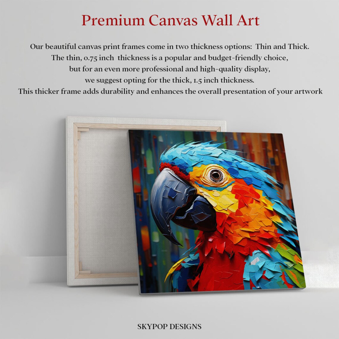 Parrot Wall Decor, Animal Art Print for Living Room - Image 2
