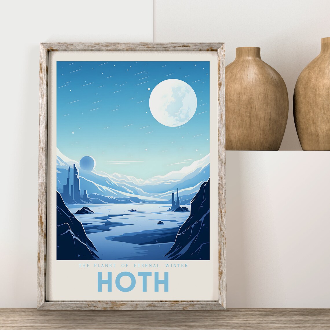 Star Wars Planet Hoth Vintage Travel Poster Print - Image 2