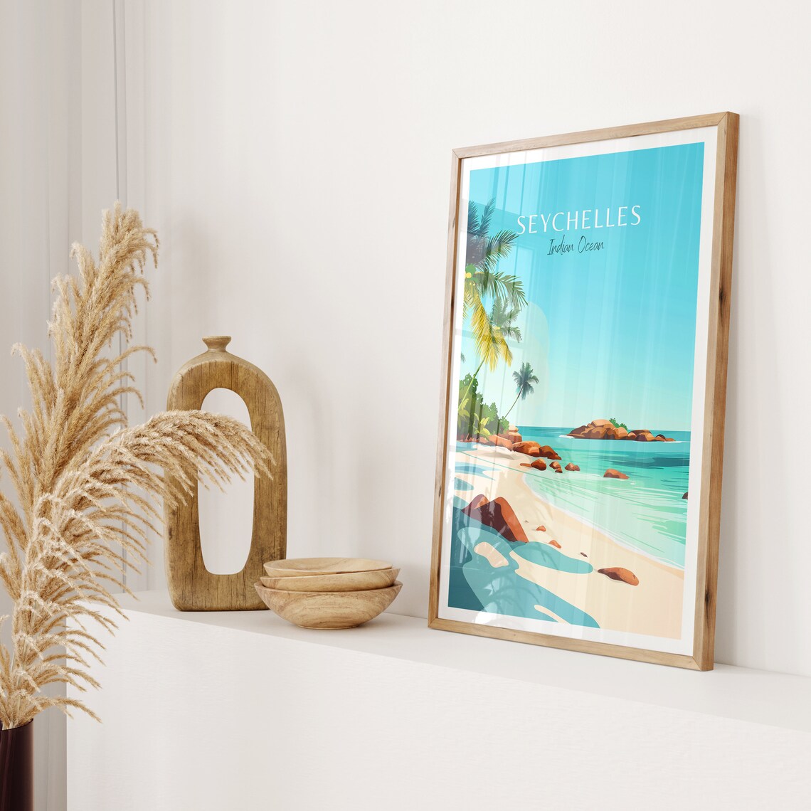 Seychelles Travel Poster, Beach Travel Poster Print - Image 2