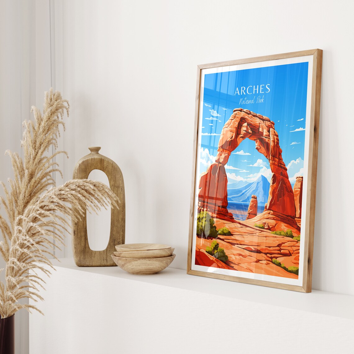 Arches National Park Red Sandstone Arch Desert Vista Travel Poster - Image 2