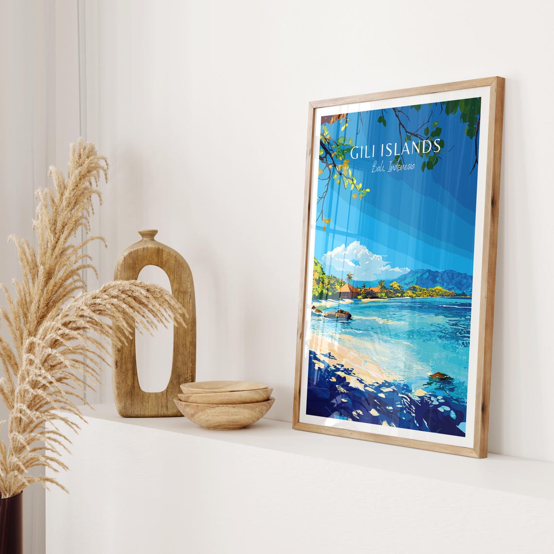 Gili Islands Bali Indonesia Tropical Beach Shore Travel Poster - Image 2