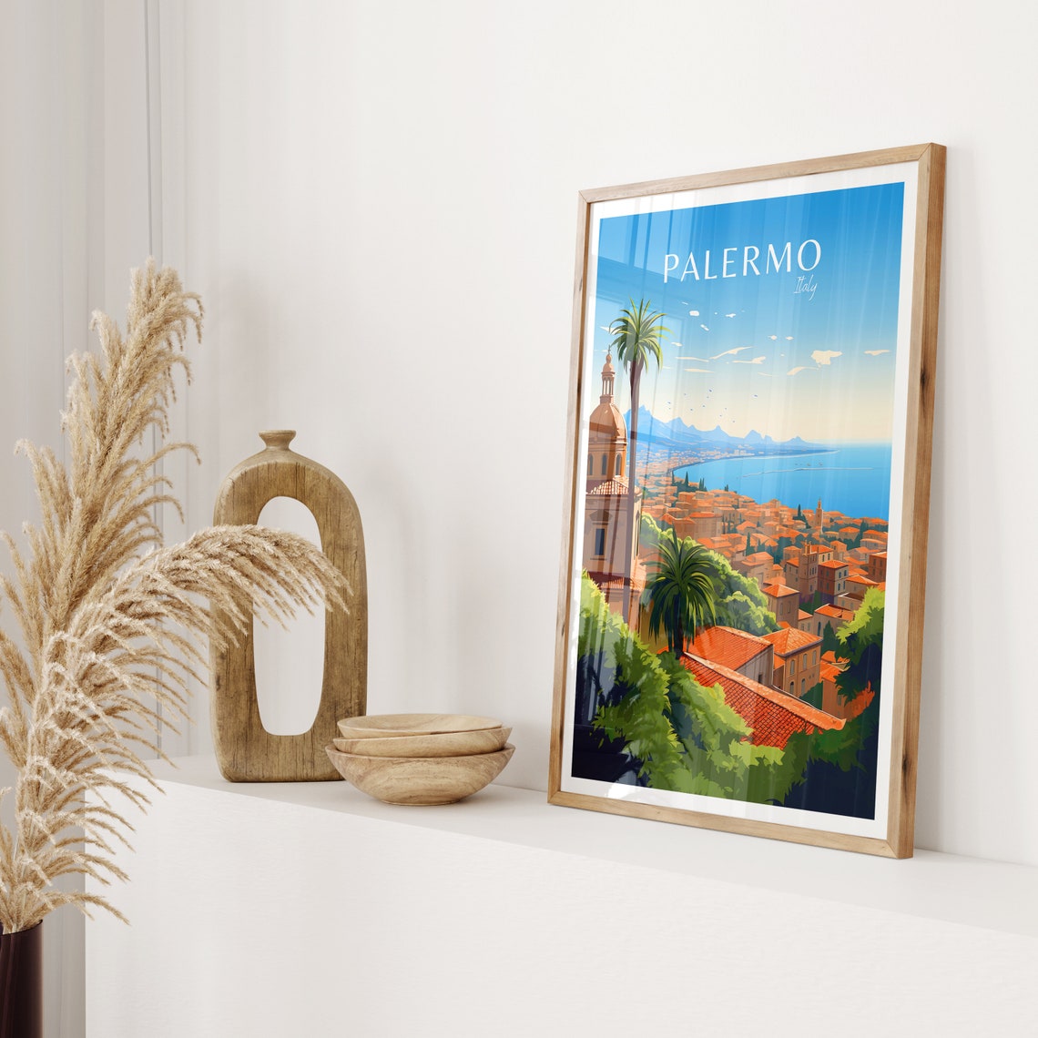 Palermo Travel Poster Italy Poster Palermo Vintage Poster Travel Poster Palermo Poster Retro Palermo Travel Gift Italy Art Print - Image 2
