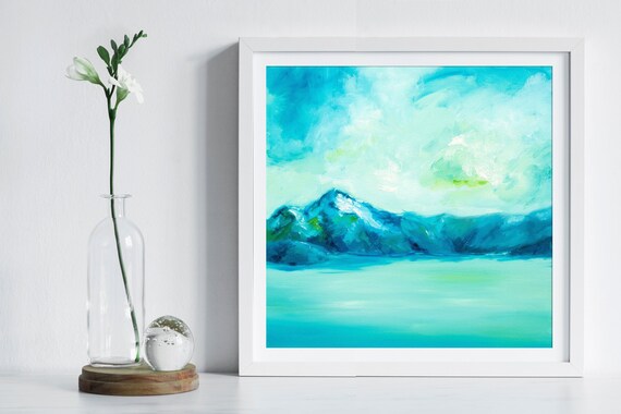 Mountain Print Landscape Wall Art Snow Capped Mountain Art By Katie Jobling