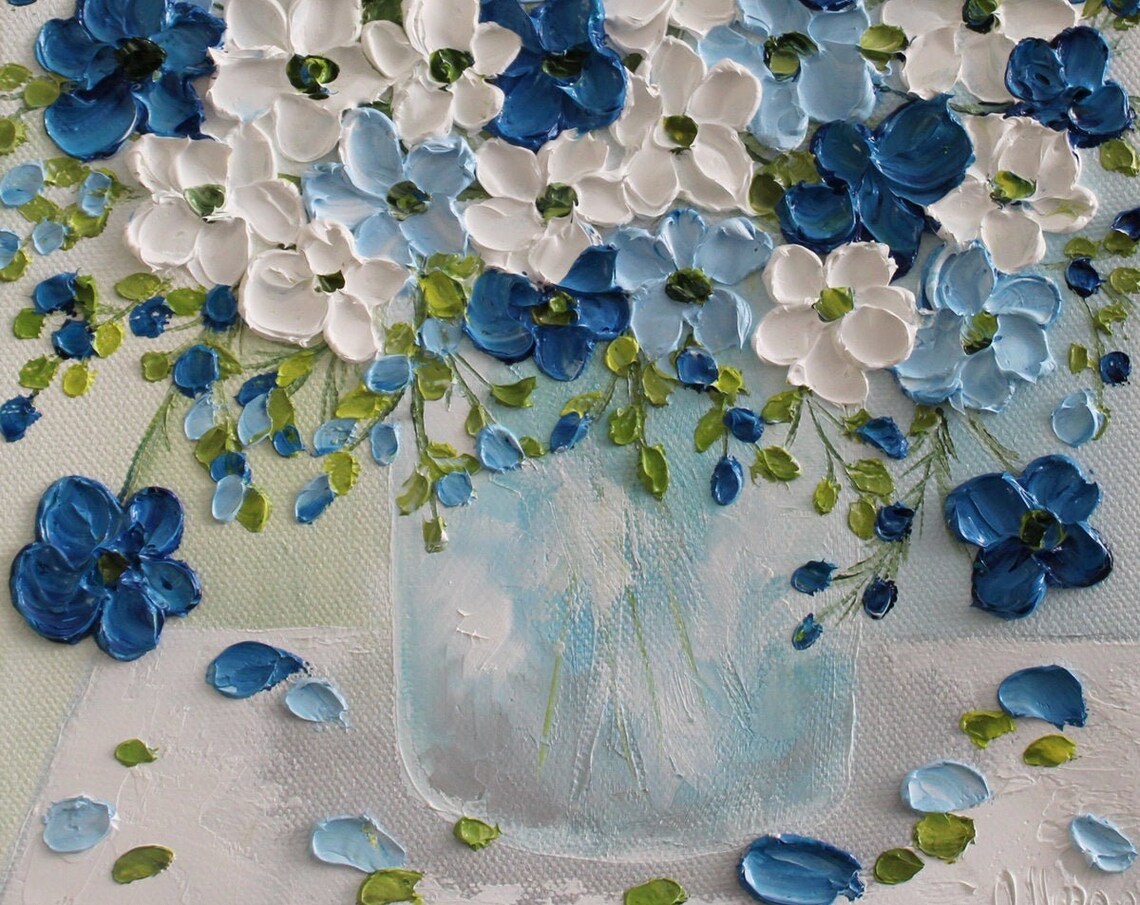 Custom Anemone Oil Impasto Painting, Floral Art Print - Image 3