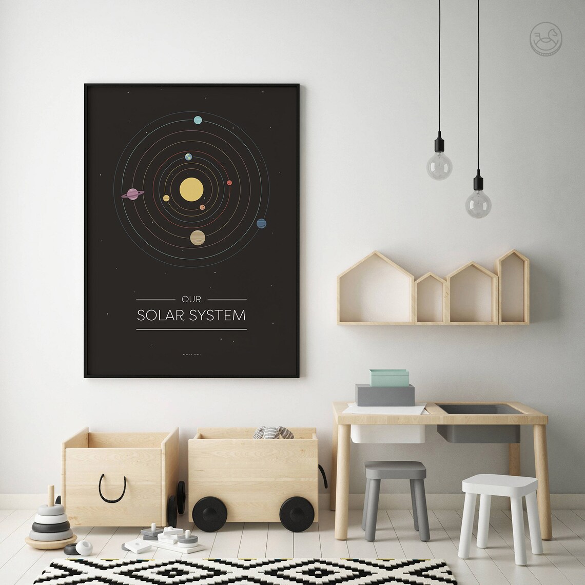 Our Solar System Minimalist Space Diagram Poster for Kids Bedroom Decor - Image 3