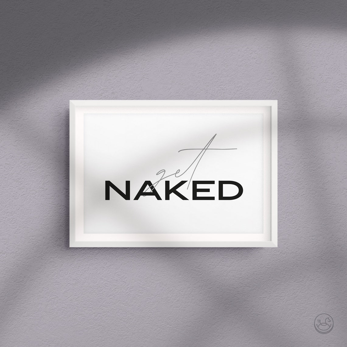 Get Naked Funny Bathroom Poster Minimalist Typography Wall Decor - Image 3