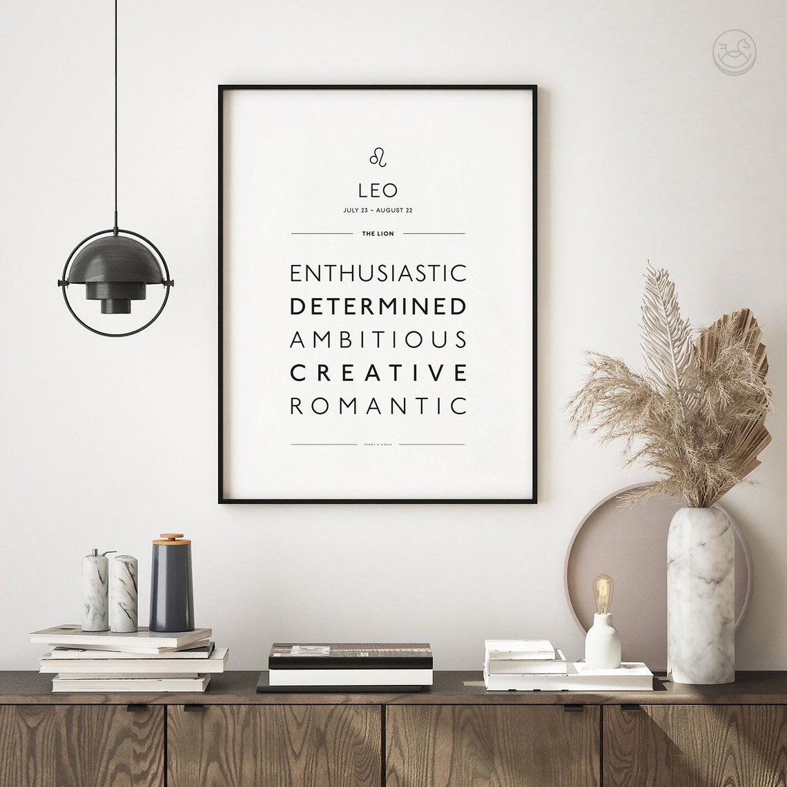 Leo Zodiac Traits Poster July August Dates Lion Star Sign Home Decor - Image 3