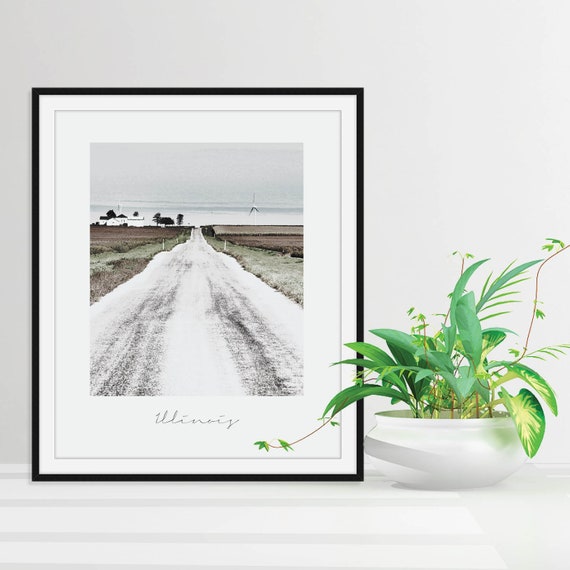 Illinois Landscape Print Farmhouse Wall Decor Farm Wall Art Illinois Gifts Illinois Photography State Wall Decor