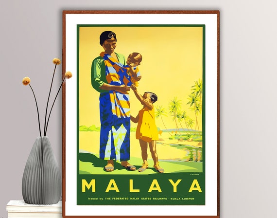 Malaya Vintage Travel Poster Poster Paper Or Print Gift Idea Wall Decor