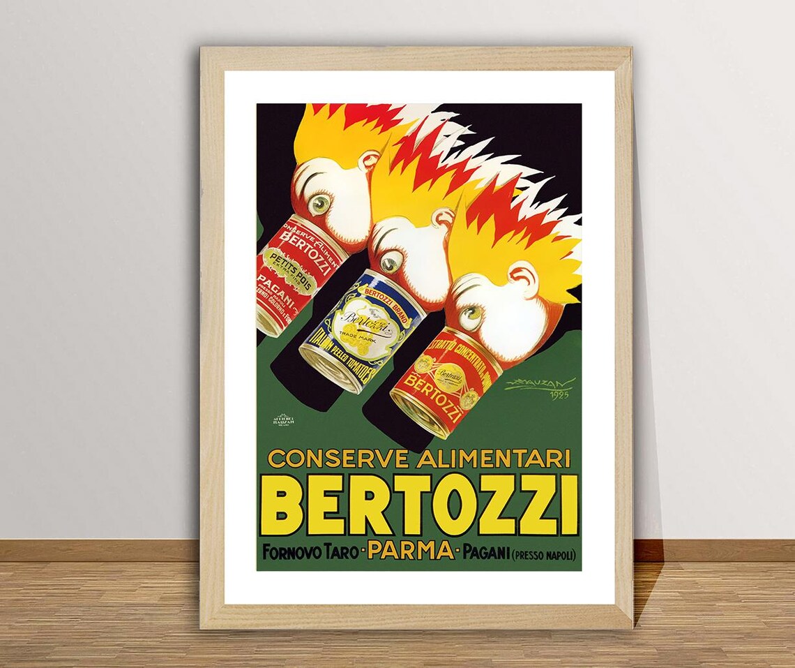 Conserve Alimentari Bertozzi Parma Italian Canned Food Vintage Poster - Image 3