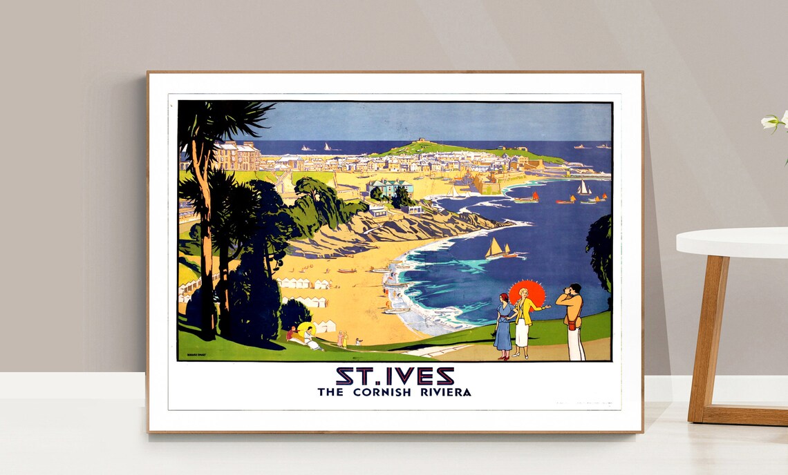 St Ives Vintage Travel Poster, Cornish Riviera - Image 2