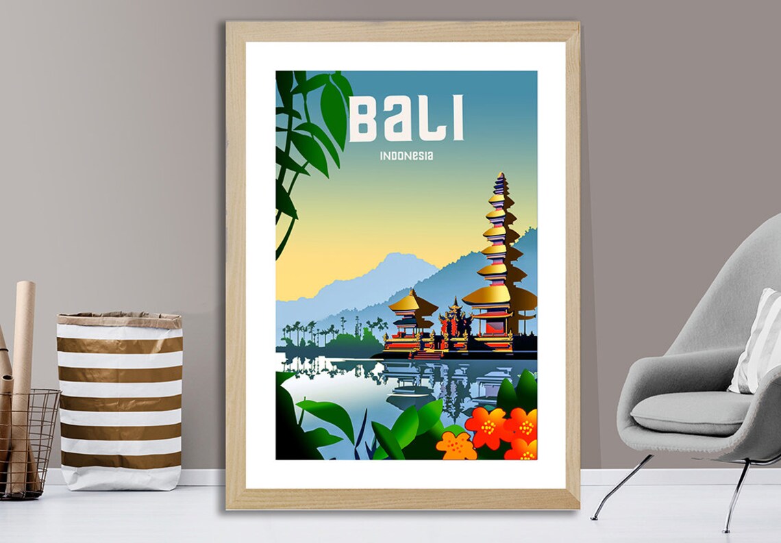 Bali Indonesia Travel Poster By Wed Bali Poster Bali Temple Print Wall Decor Gift Idea - Image 2