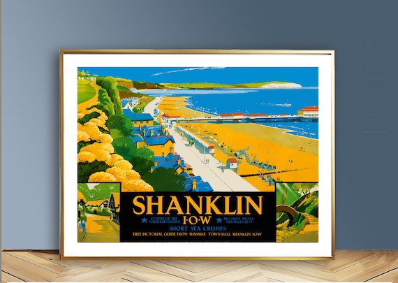 Shanklin Isle of Wight Short Sea Cruises Vintage Travel Poster