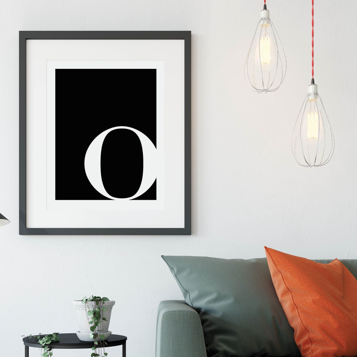 Letter O Bold White Serif On Black Minimalist Typography Poster - Image 3