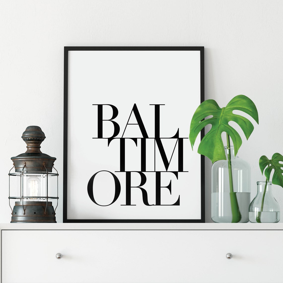 Baltimore Elegant High Contrast Serif Typography City Travel Poster