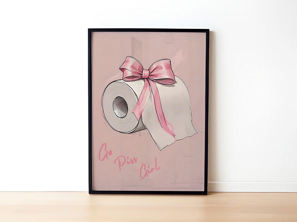 Go Piss Girl Funny Bathroom Poster, Dorm Decor - Image 3