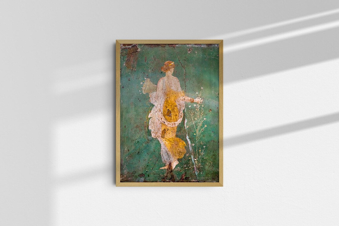 Ancient Roman Goddess Antique Oil Painting Art Print - Image 4