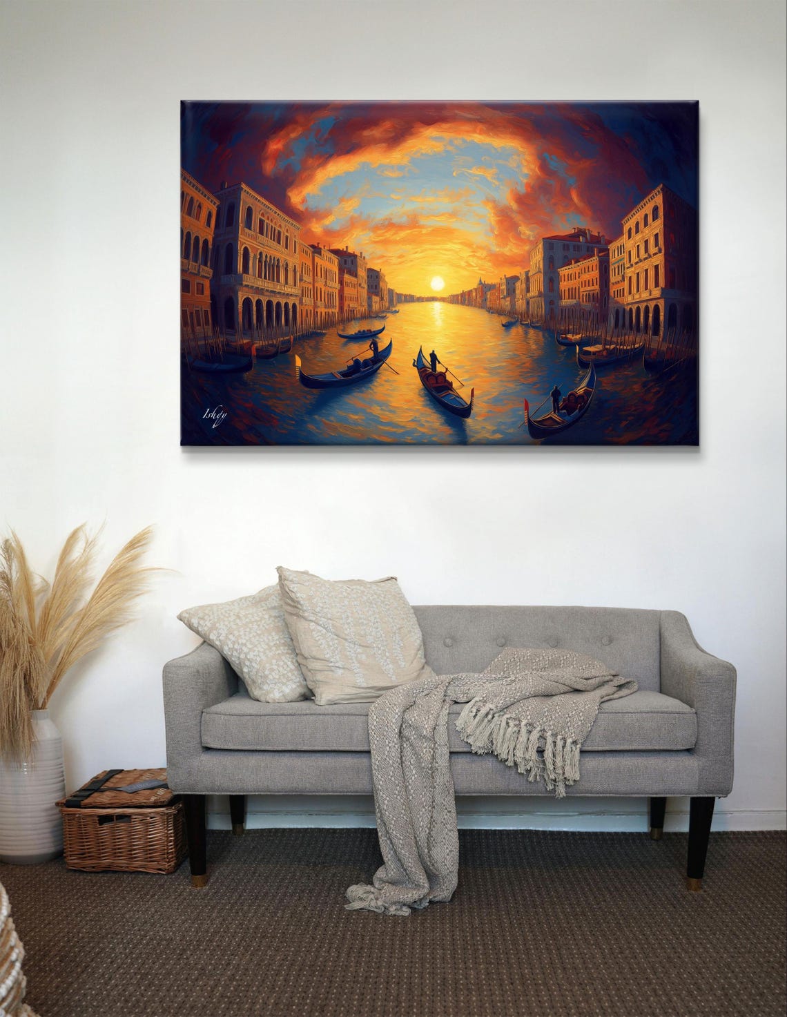 Venice Grand Canal Sunset Gondolas Romance Italian Travel Poster - Image 6