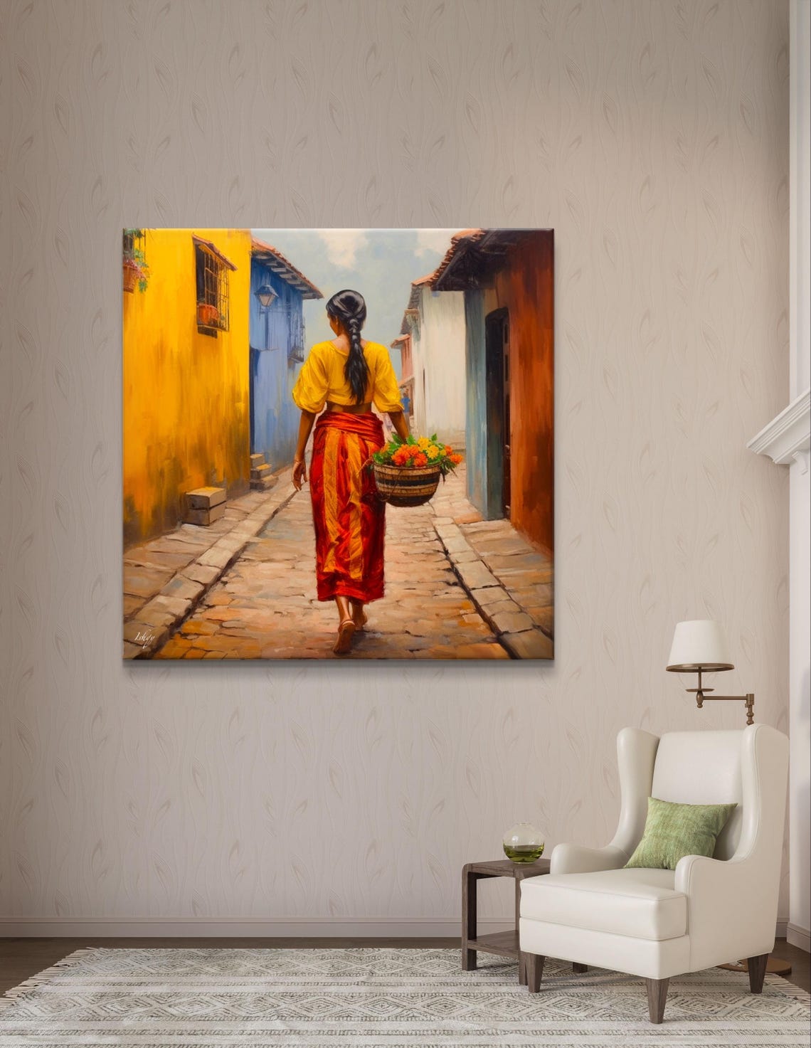 Colombian Woman Art Framed Jardin Colombia Print Vibrant Wall Decor Cultural Colombian Art Living Room Art Colorful Travel Print - Image 5