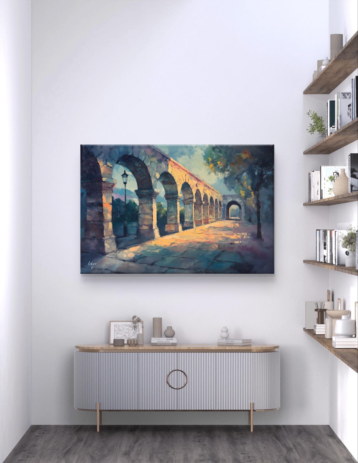 Mexican Stone Aqueduct Arches Warm Golden Afternoon Light Poster - Image 7