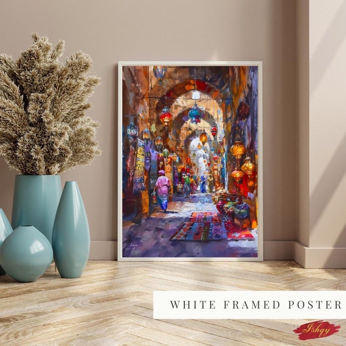 Istanbul Grand Bazaar Turkish Lanterns Market Alley Art Poster - Image 3
