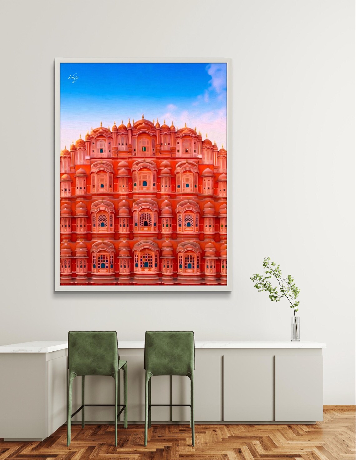 Hawa Mahal Jaipur Pink Palace Facade Iconic India Travel Poster - Image 3