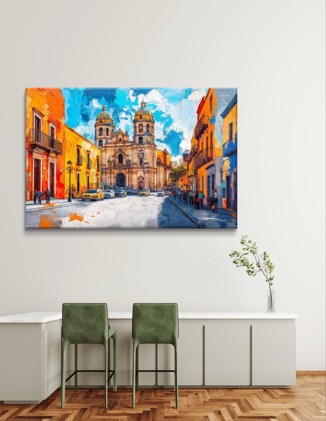 Puebla Wall Art Mexican Pueblo Art Mexico Decor Vibrant Mexican Town Print Cultural Wall Art Travel Art Print Colorful Living Room Art - Image 5