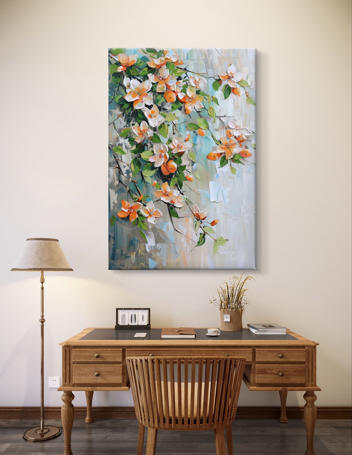 Orange Blossom Branches in Bold Impasto Floral Oil Painting Poster - Image 5