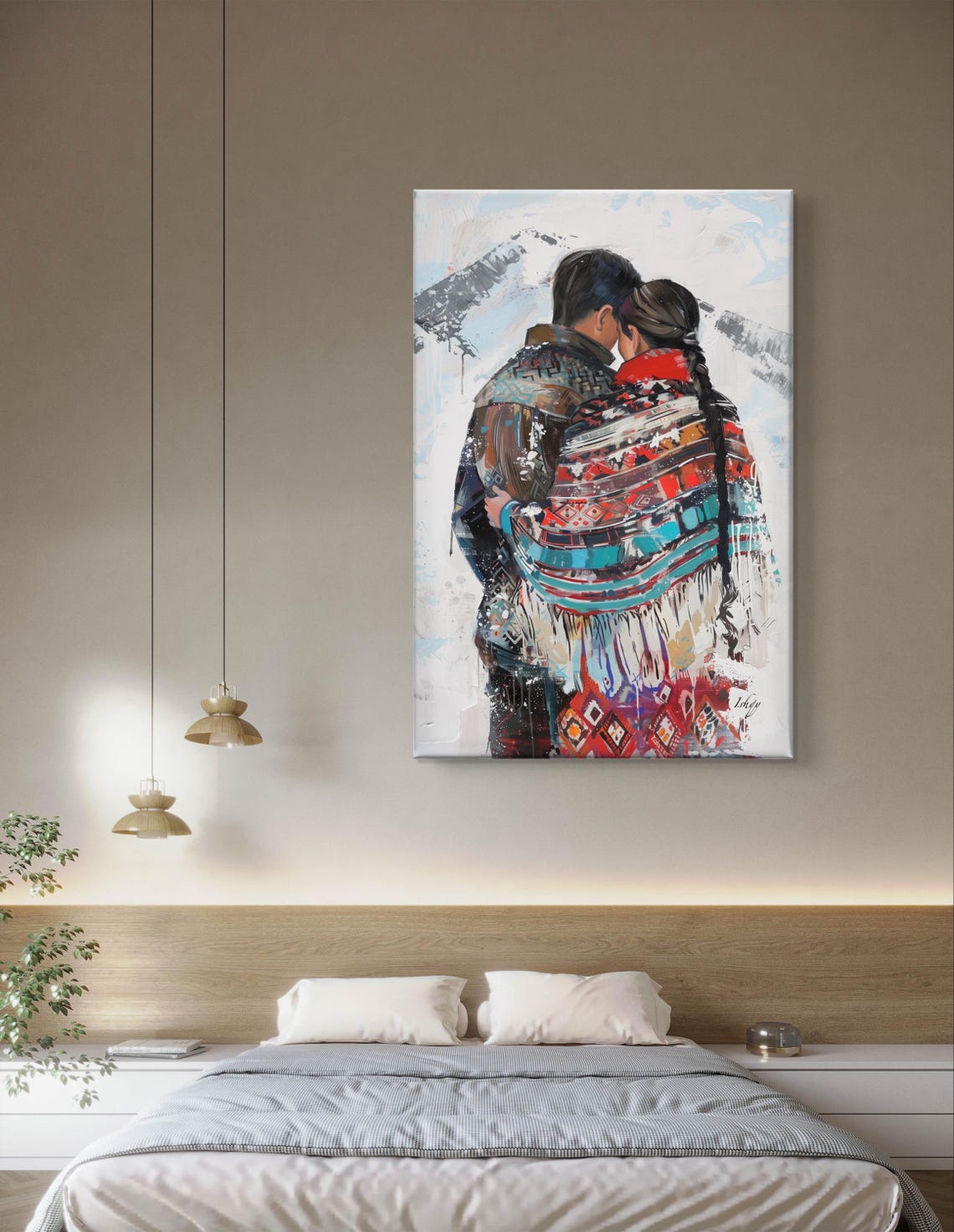 Sami Couple Snowy Embrace Nordic Winter Love Heritage Poster - Image 5