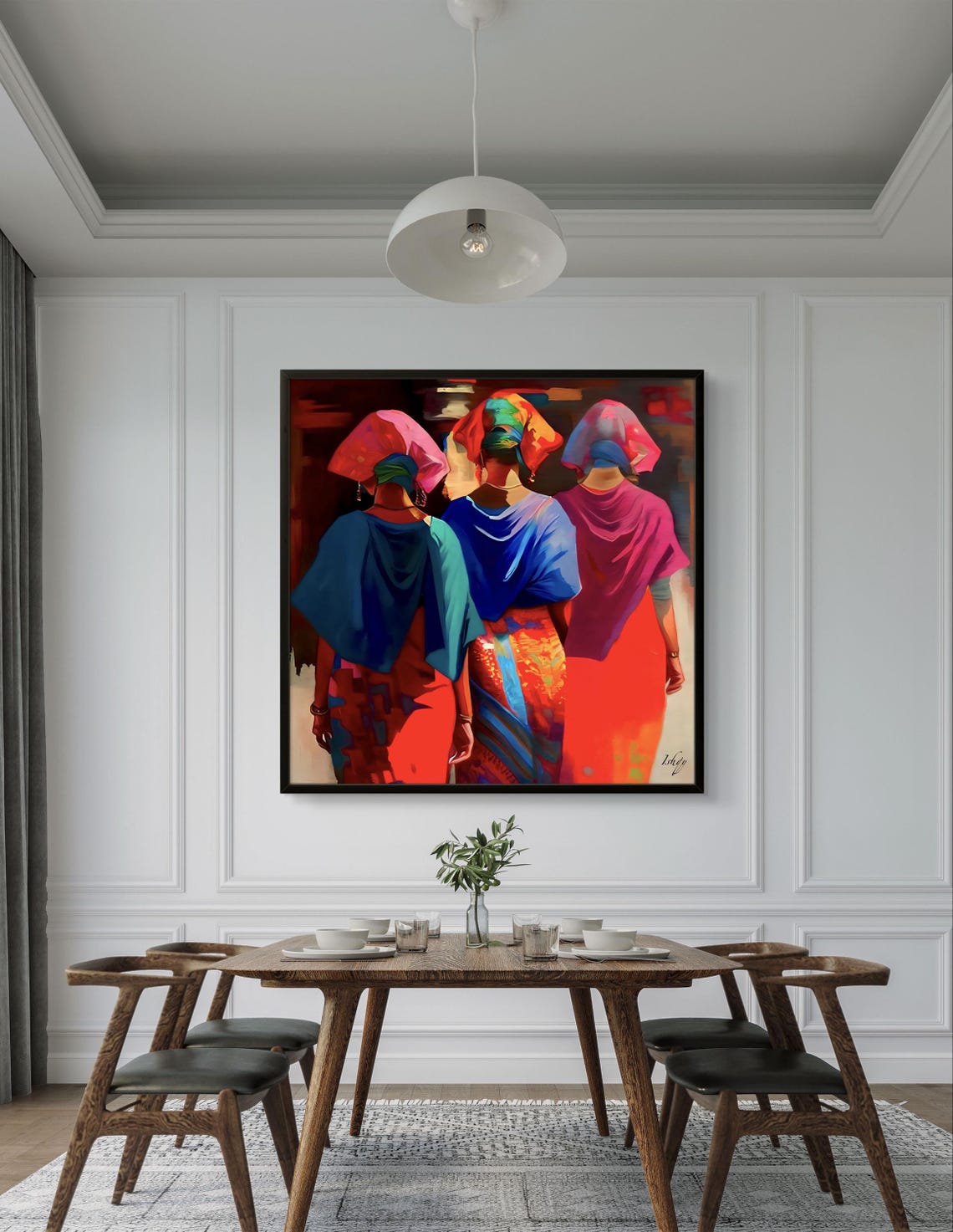 Three Women in Vibrant Traditional Attire Cultural Heritage Poster - Image 2